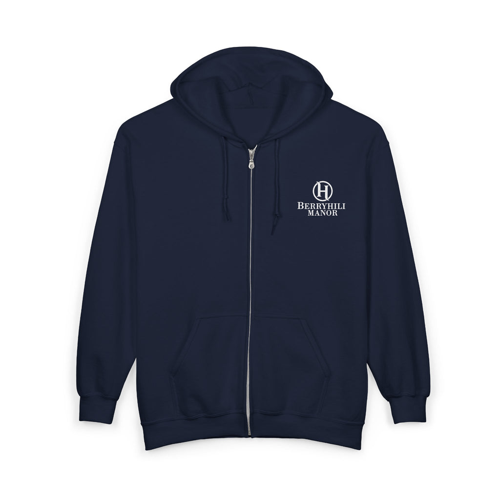 Berryhill Manor Logo — Men’s Black Full-Zip Sweatshirt