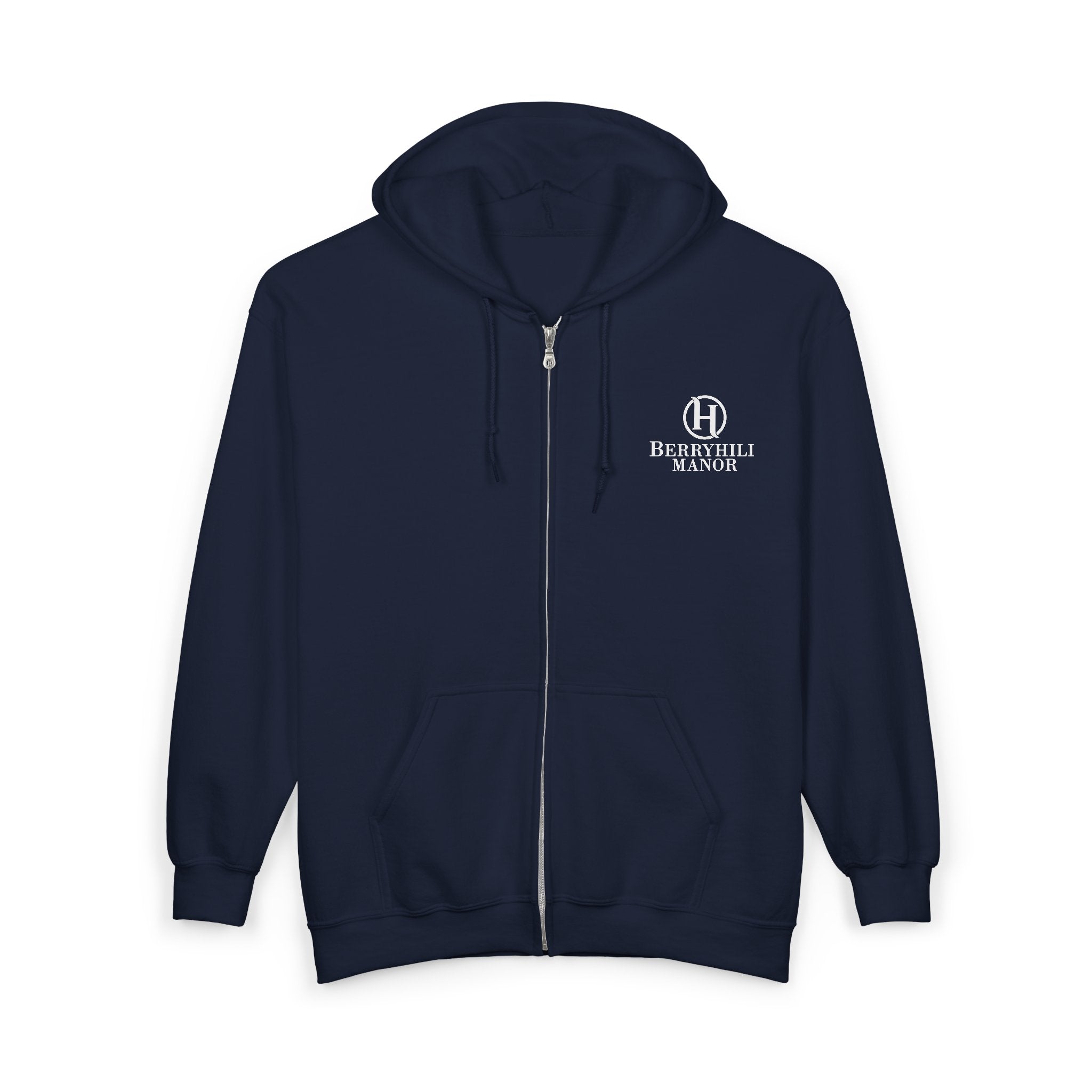 Berryhill Manor Logo — Men’s Black Full-Zip Sweatshirt