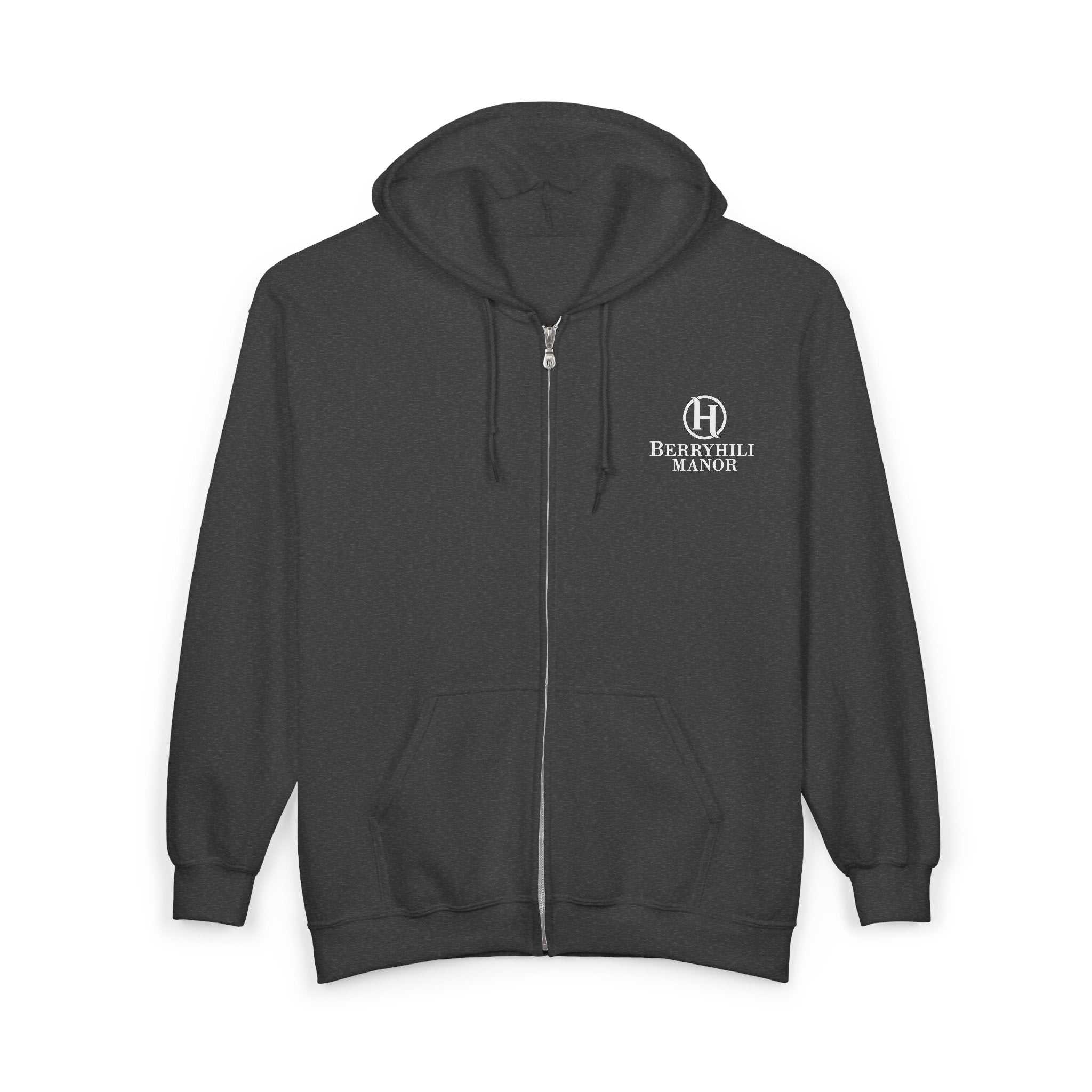 Berryhill Manor Logo — Men’s Black Full-Zip Sweatshirt