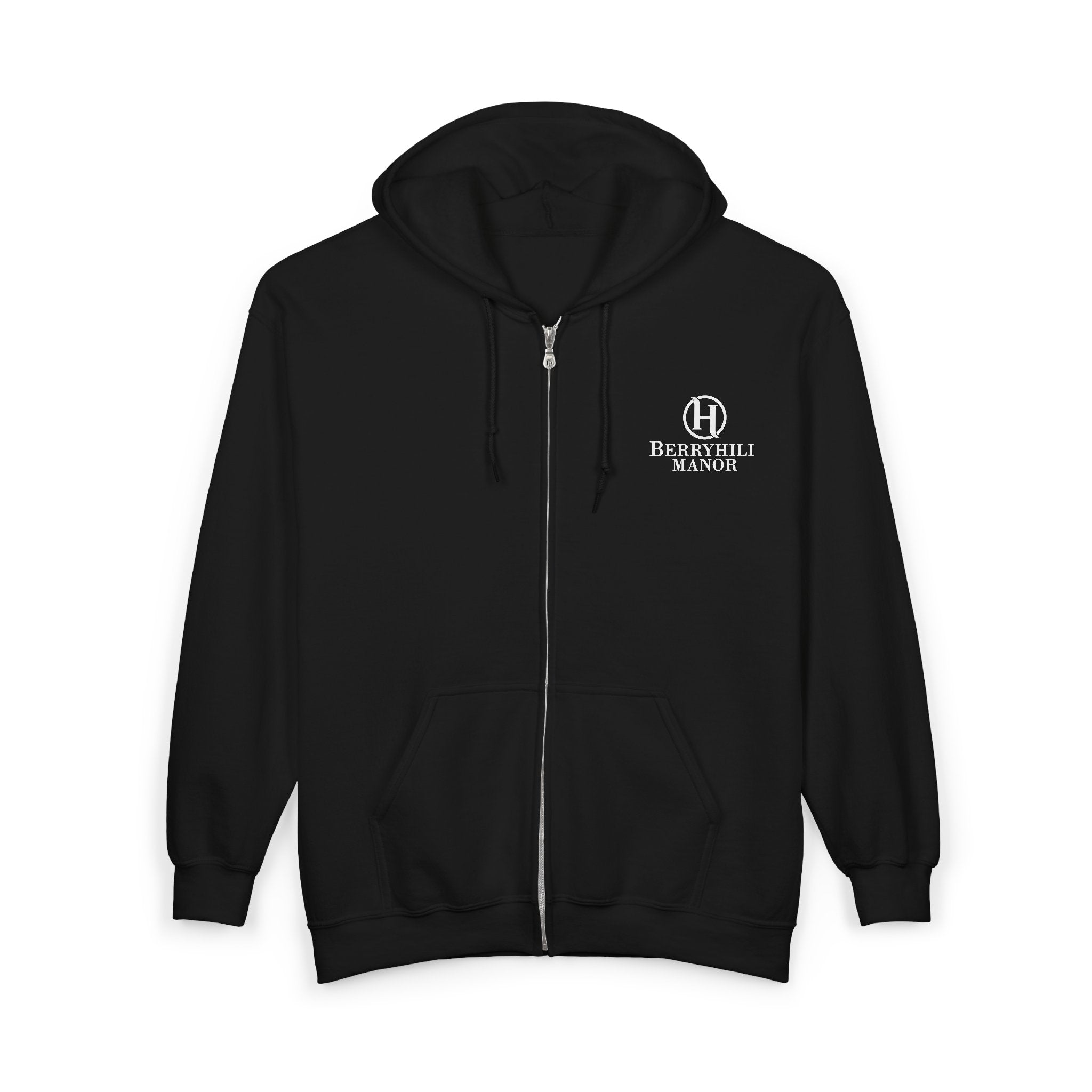 Berryhill Manor Logo — Men’s Black Full-Zip Sweatshirt