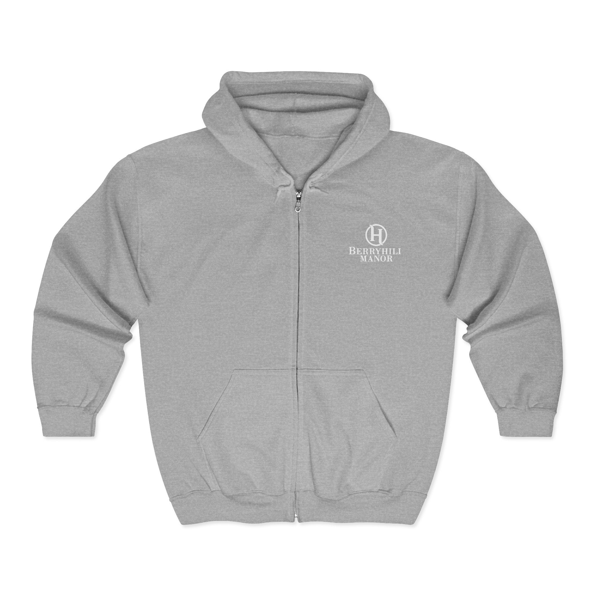 Berryhill Manor Logo — Men’s Black Full-Zip Sweatshirt