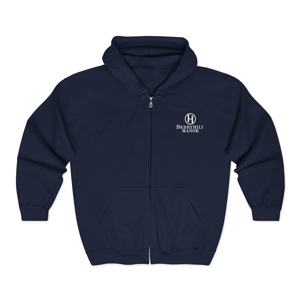 Berryhill Manor Logo — Men’s Black Full-Zip Sweatshirt