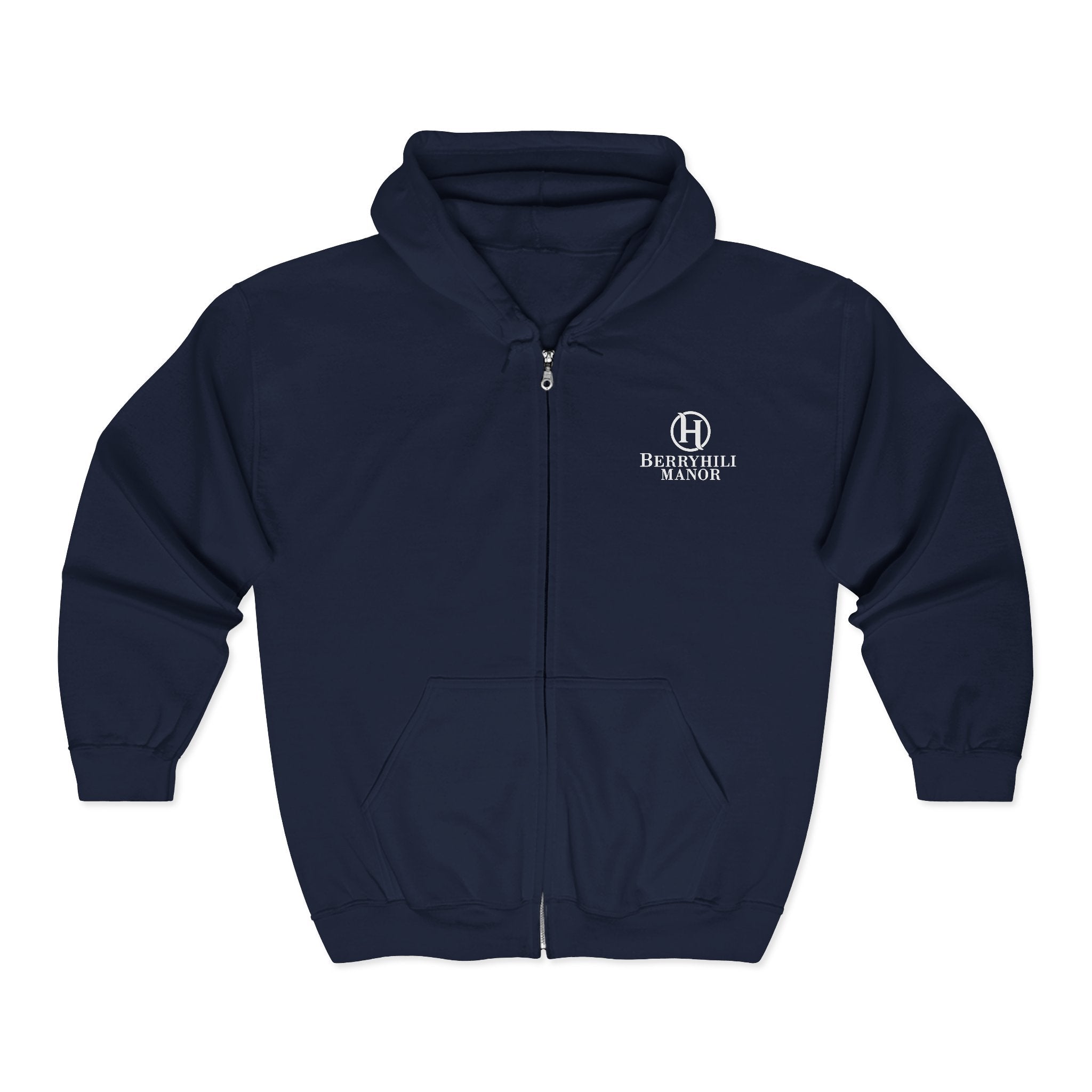Berryhill Manor Logo — Men’s Black Full-Zip Sweatshirt